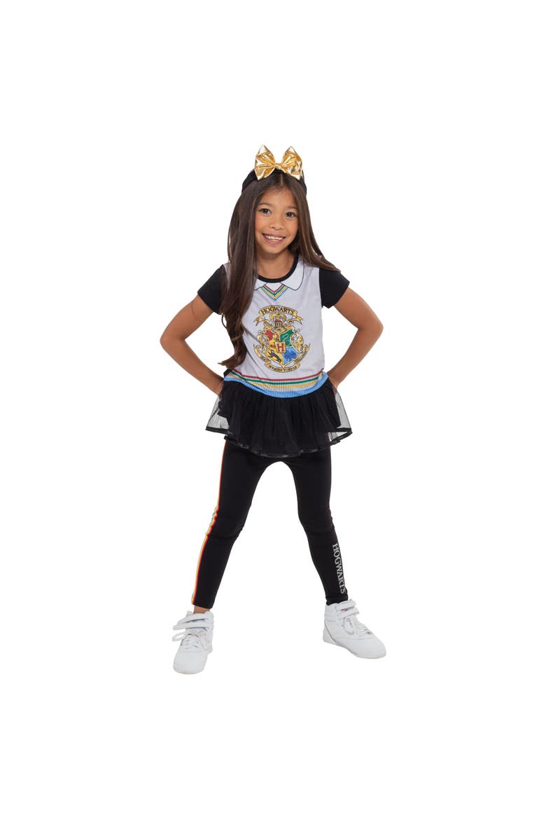 T-Shirt and Leggings Set, Alternate, color, Black Grey Multi