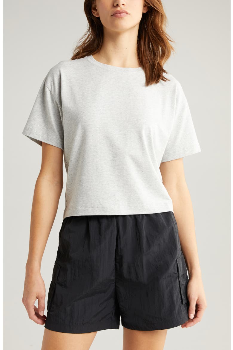 New Take Crewneck T-Shirt, Main, color, GREY LT HEATHER