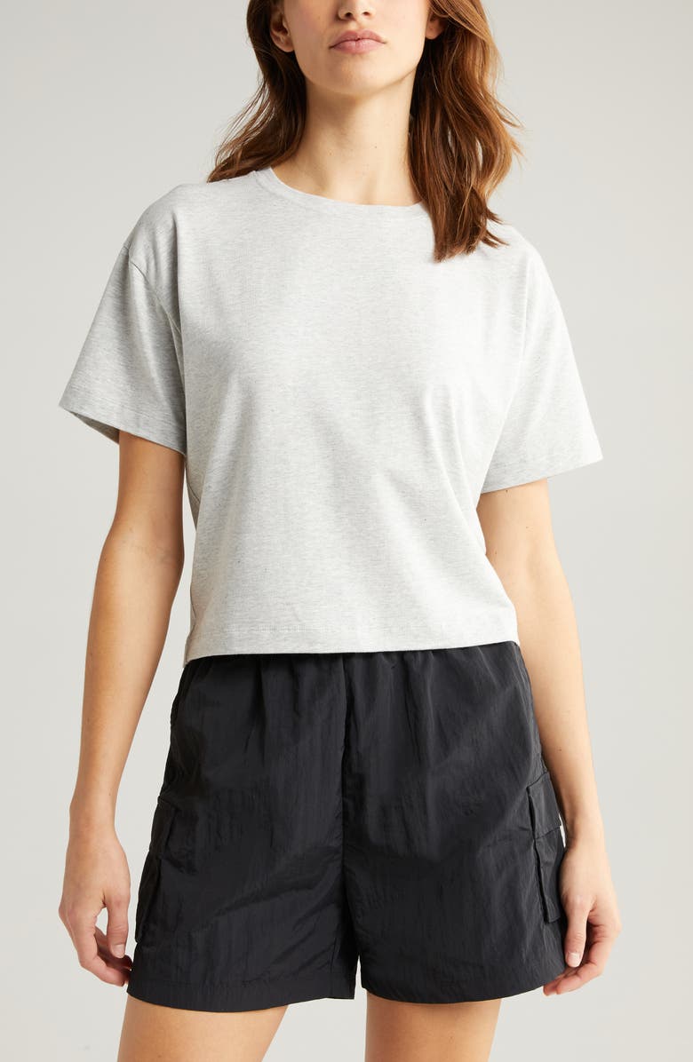 Zella New Take Crewneck T-Shirt, Main, color, Grey Lt Heather