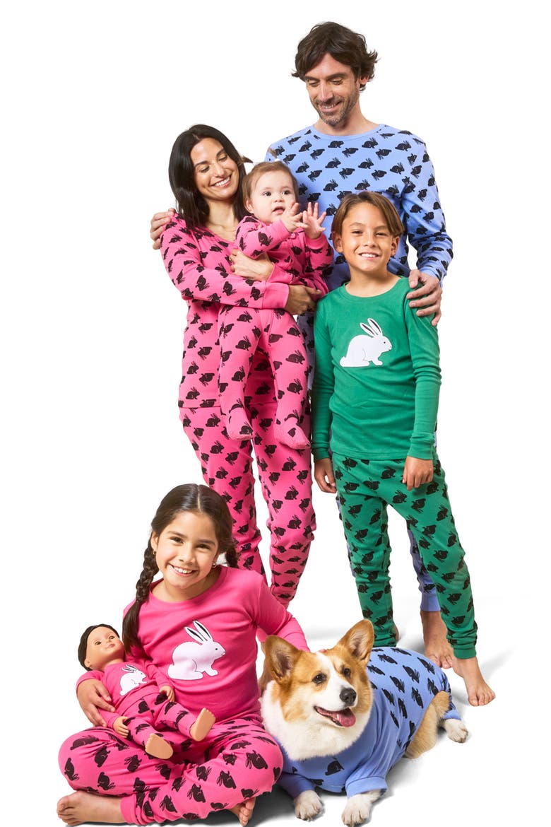Men's Cotton Printed Matching Family Pajamas, Alternate, color, Bunny Green