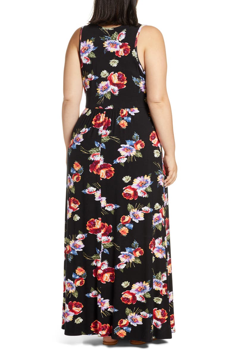 Loveappella Floral Halter Neck Maxi Dress, Alternate, color, 