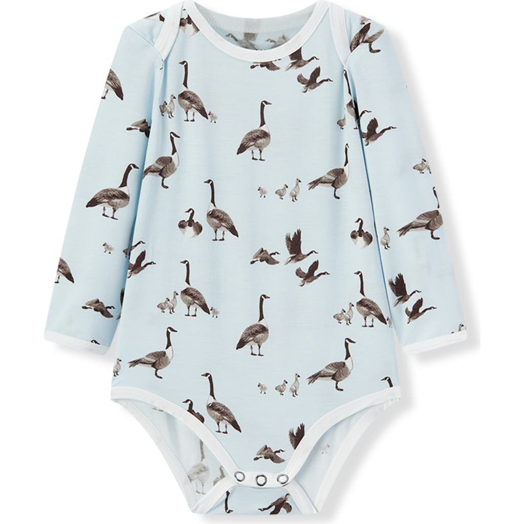 Milkbarn Luxe Stretch Long Sleeve One Piece In Blue