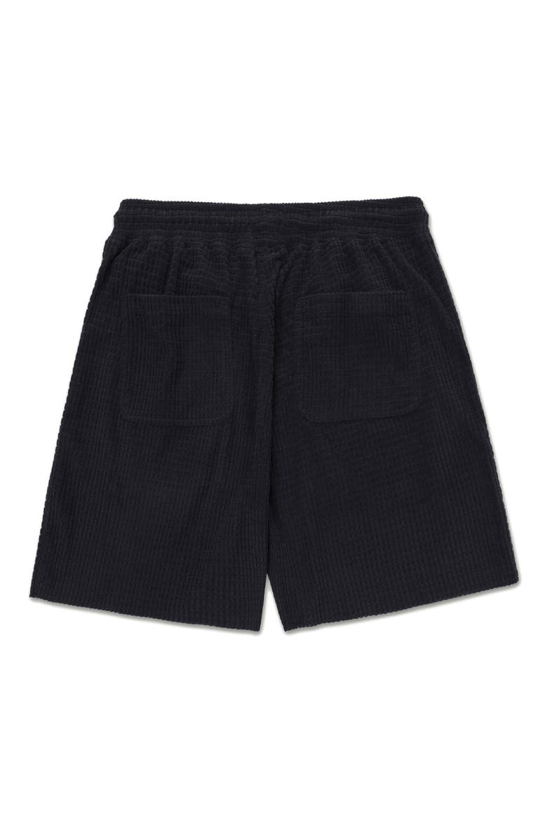 Textured Knit Shorts, Alternate, color, BLACK