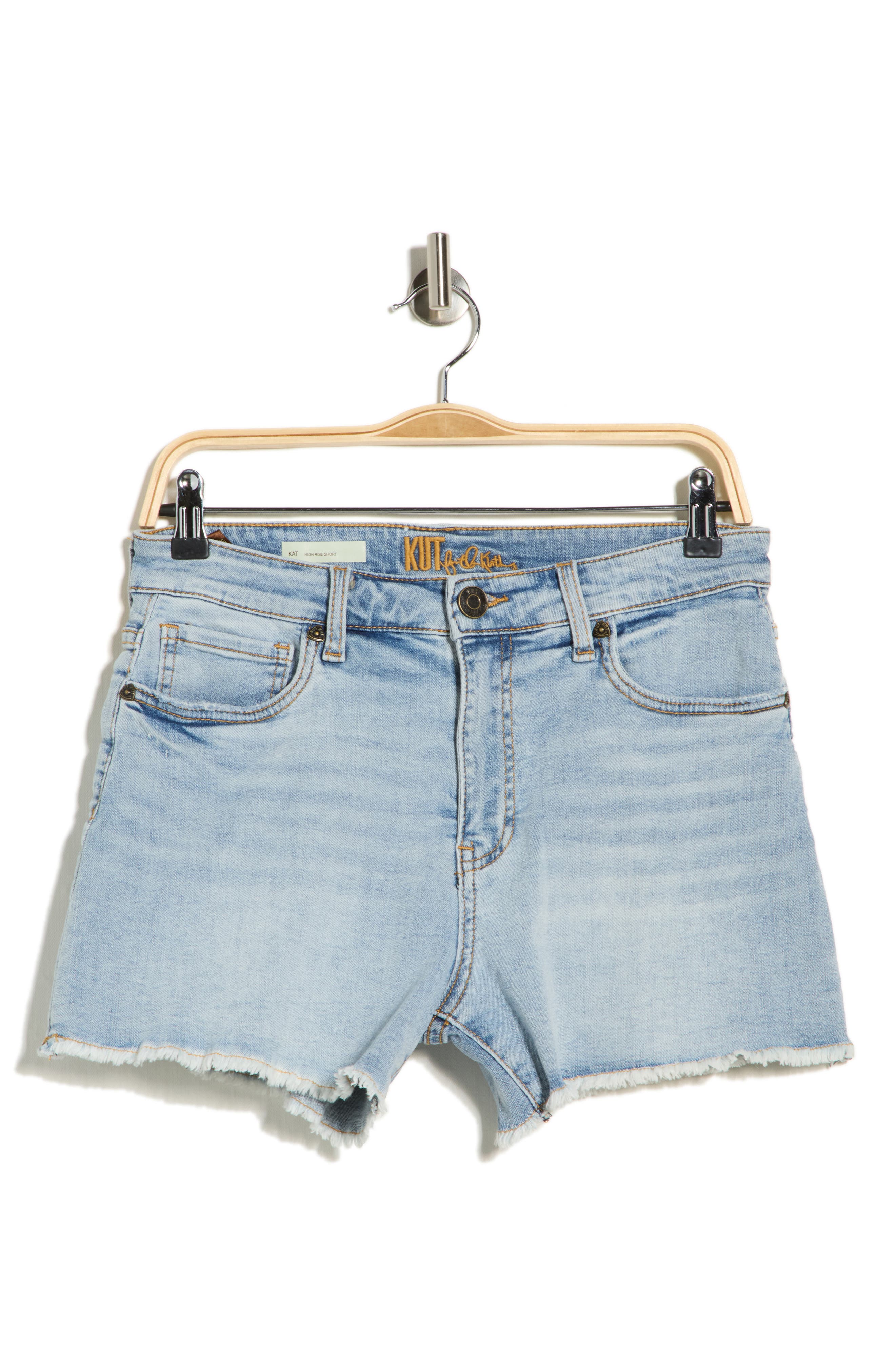 KUT from the Kloth Kat Frayed Hem High Waist Denim Shorts