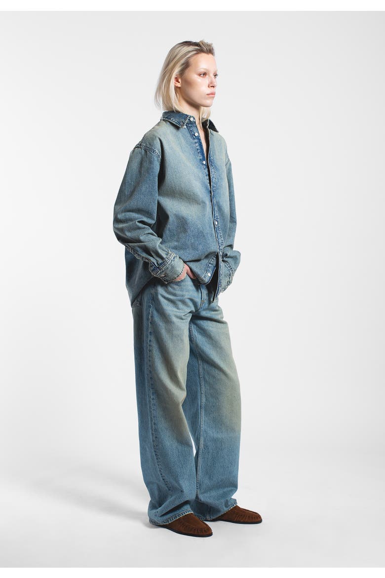 Hill Low Relaxed Jeans, Main, color, Stream Sky Aged
