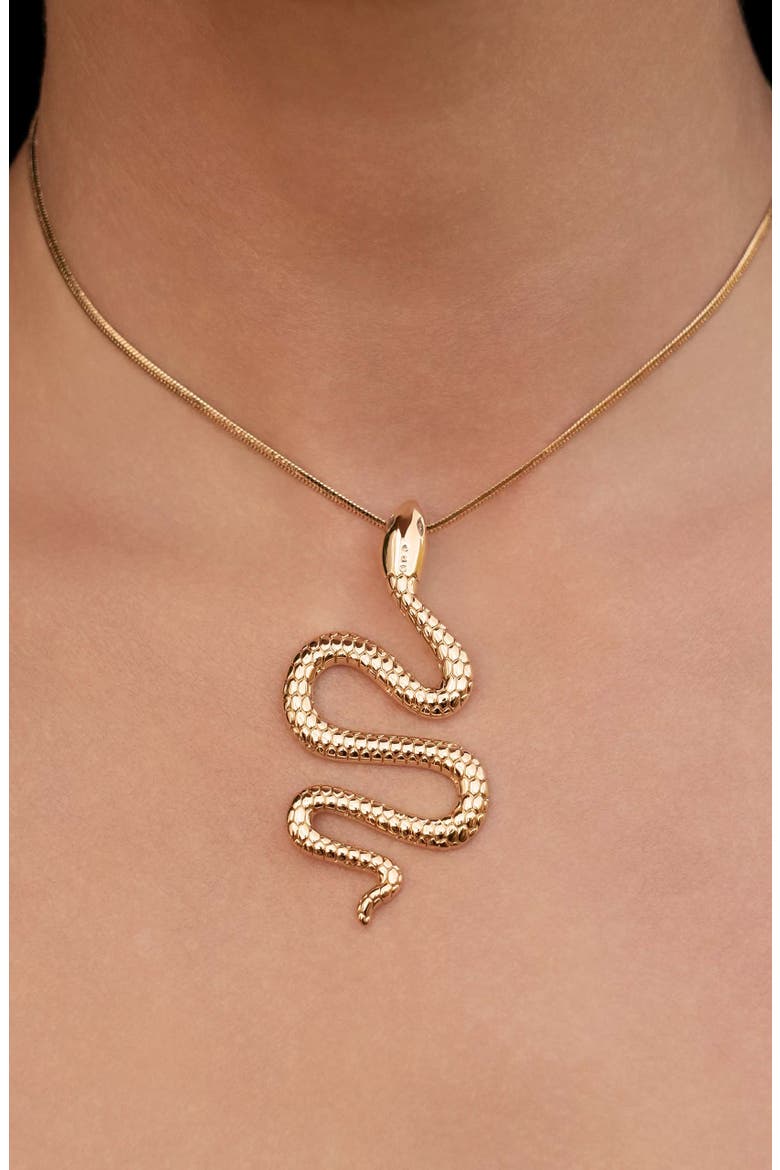 Serpentina Cubic Zirconia Pendant Necklace, Alternate, color, GOLD