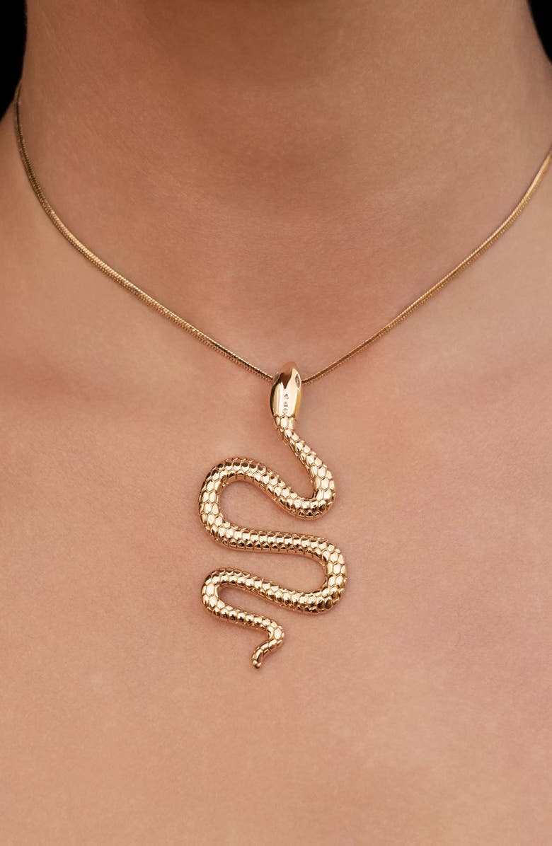 Ettika Serpentina Cubic Zirconia Pendant Necklace, Alternate, color, Gold