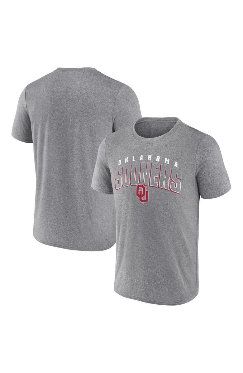 FANATICS Men's Fanatics Heather Gray Oklahoma Sooners Outline Split T-Shirt, Main, color, Heather Gray