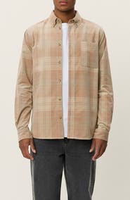 Les Deux Kash Check Corduroy Button-Down Shirt