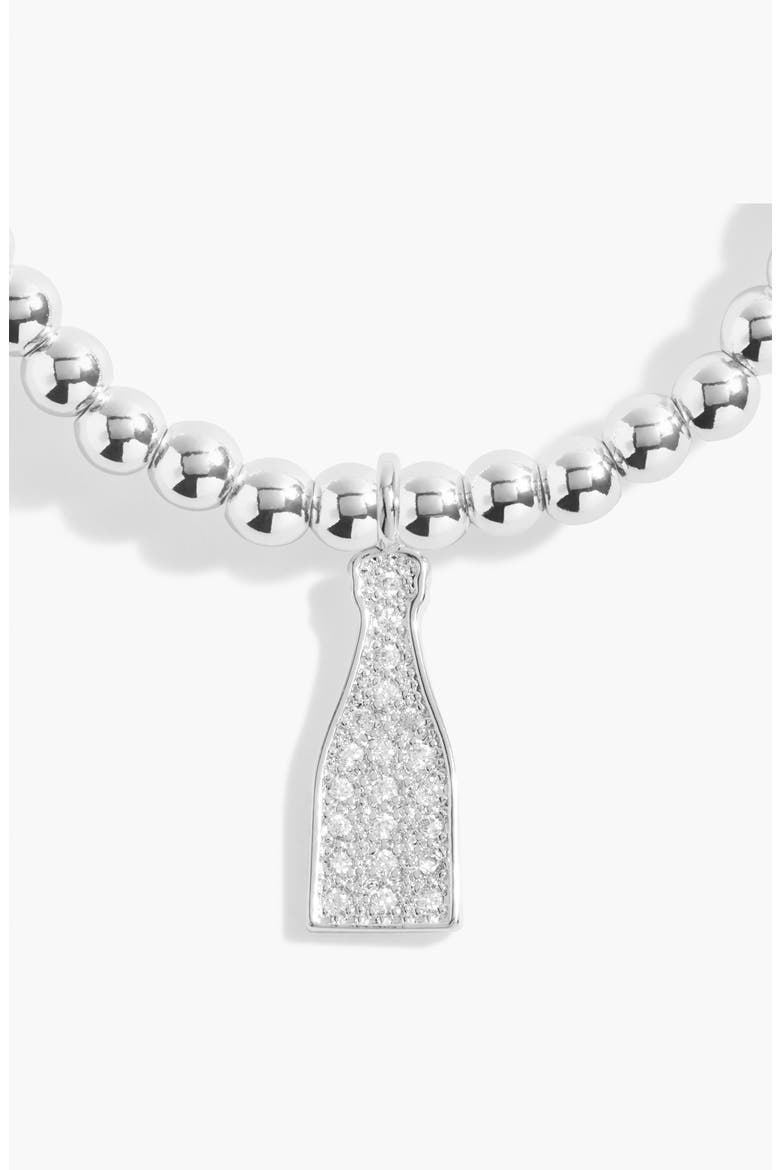 A Little 'This Calls For Champagne' Bracelet in Silver Plating, Alternate, color, Metallic Silver