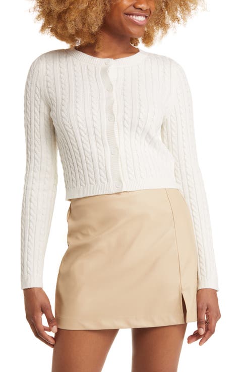 Cable Crewneck Cardigan