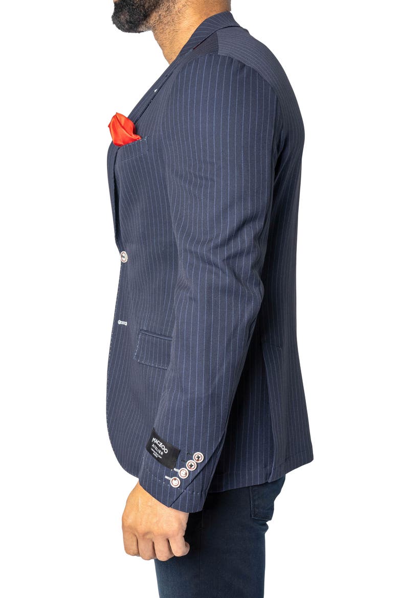 Descartes Unconstructed Pinstripe Capone Blue Blazer, Alternate, color, BLUE