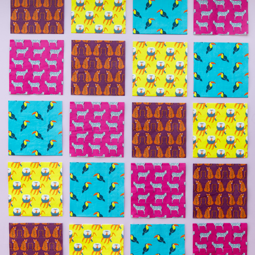 Jollity & Co Jungle Animals  Large Napkins In Assorted Pre-pack