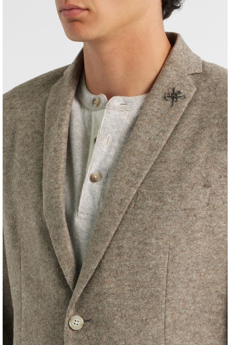 Varick Slim Fit Tan Mélange Felted Sport Coat, Alternate, color, OATMEAL