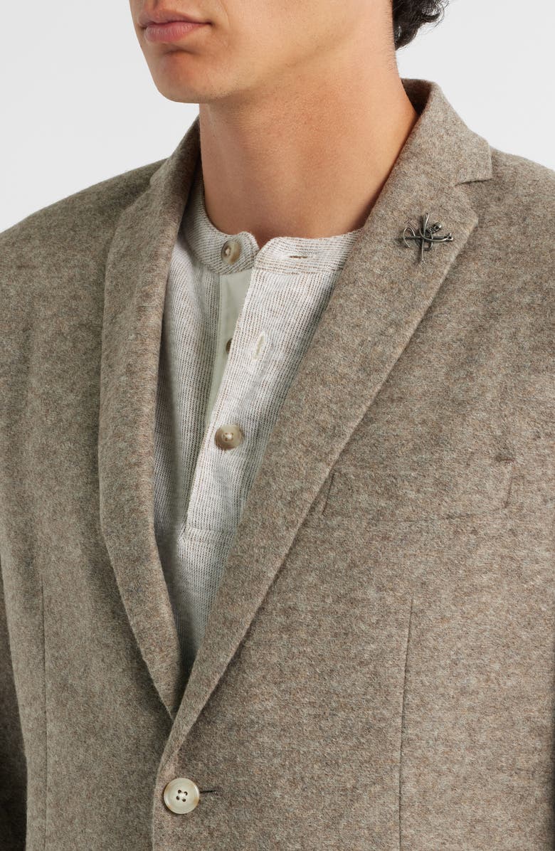 John Varvatos Star USA Varick Slim Fit Tan Mélange Felted Sport Coat, Alternate, color, Oatmeal