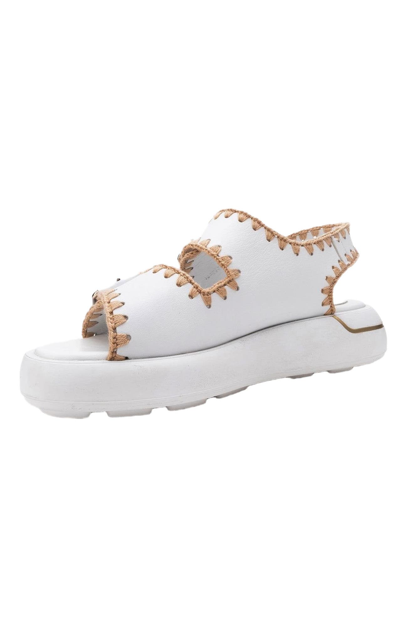Douro Braided Rope Strap Leather Sandal, Alternate, color, White Leather
