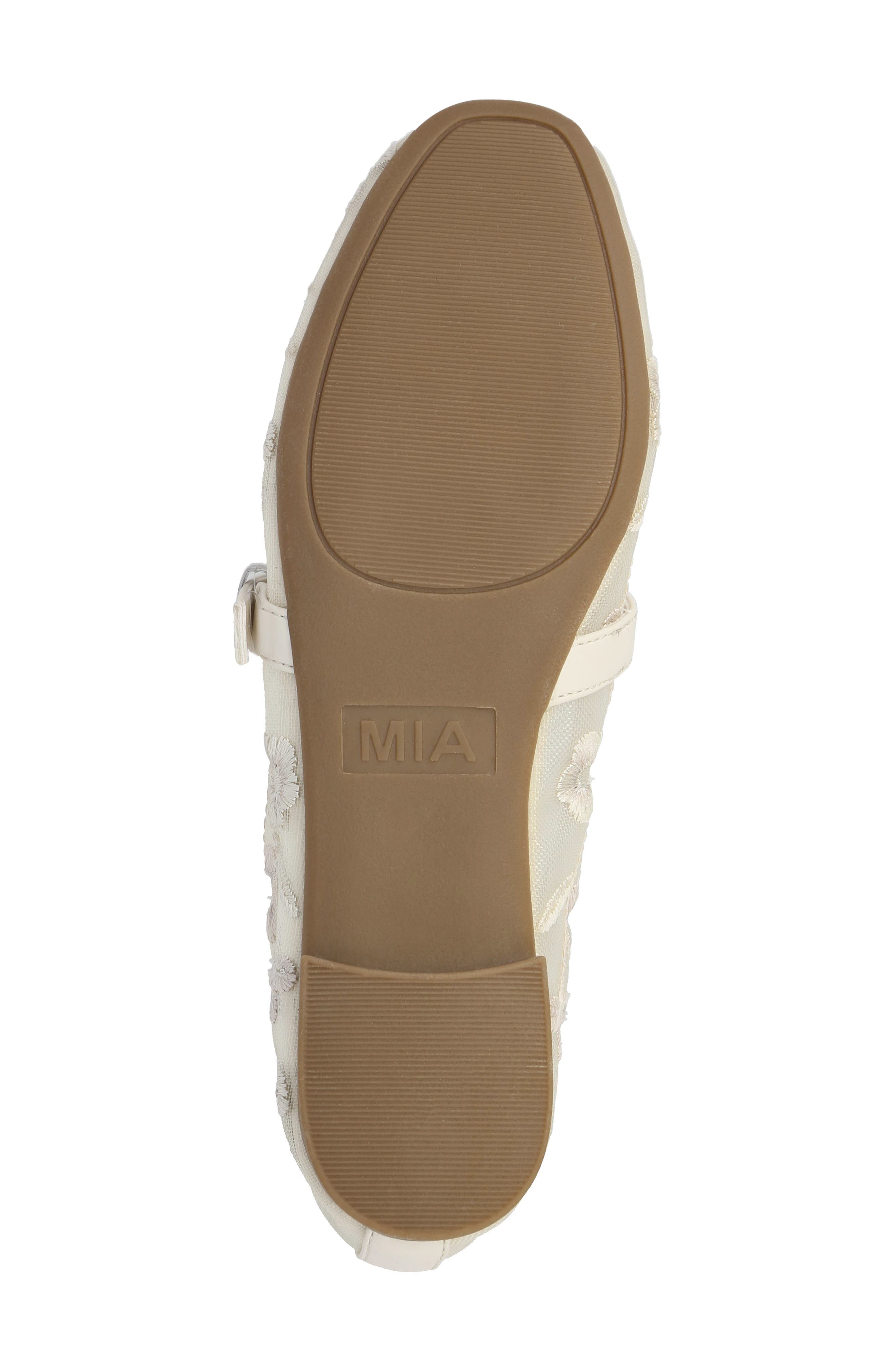 Bluet Embroidered Mesh Mary Jane Flat, Alternate, color, IVORY/ WHITE