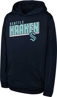 Outerstuff Youth  Deep Sea Blue Seattle Kraken Cyber Punk Performance Hoodie