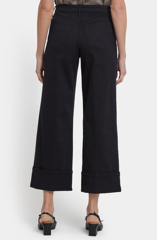 Nydj Teresa Cuffed High Waist Ankle Wide Leg Jeans In Black