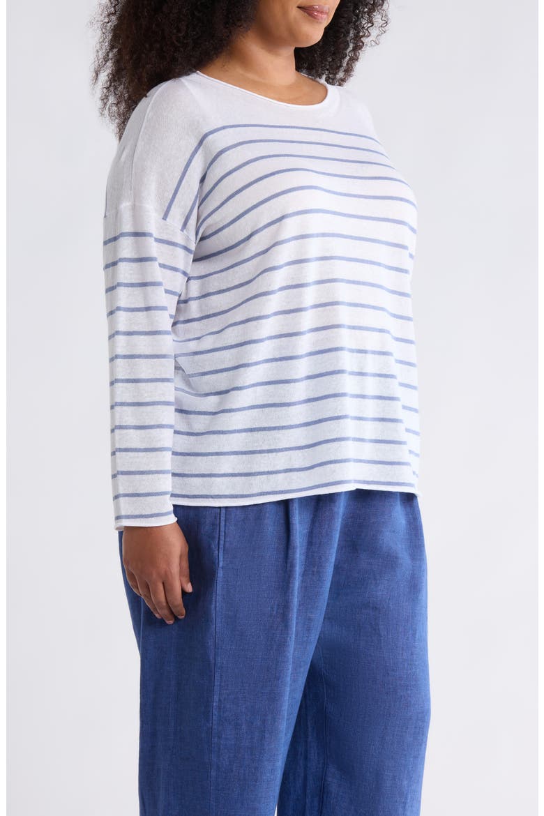 Organic Linen & Organic Cotton Crewneck Sweater, Alternate, color, HAZE