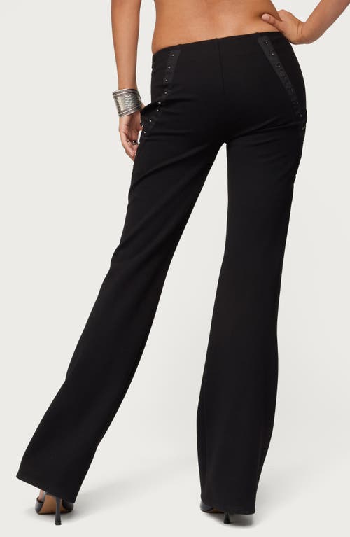 Edikted Hook & Eye Low Rise Bootcut Pants In Multi