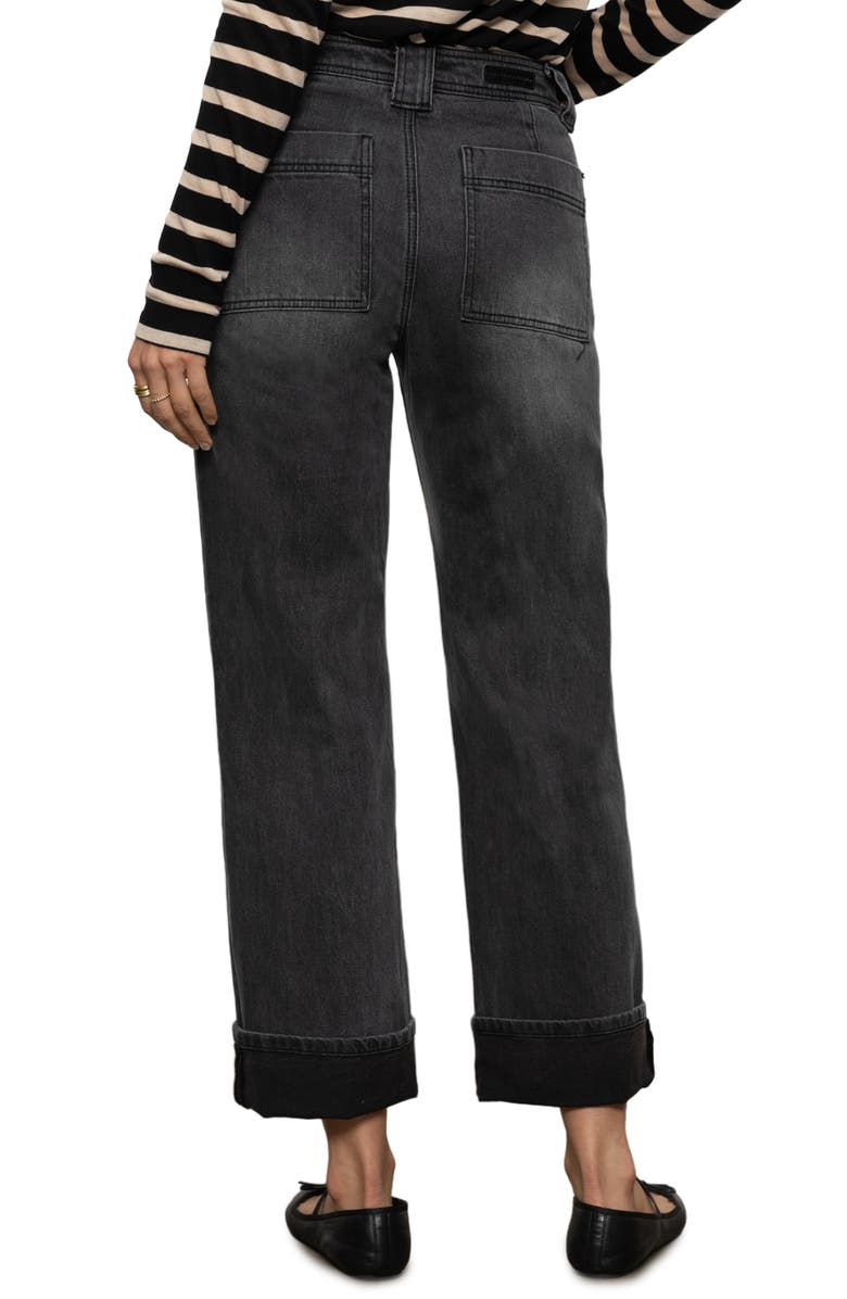 Sanctuary Luna Button Fly High Waist Cuff Straight Leg Jeans, Alternate, color, 