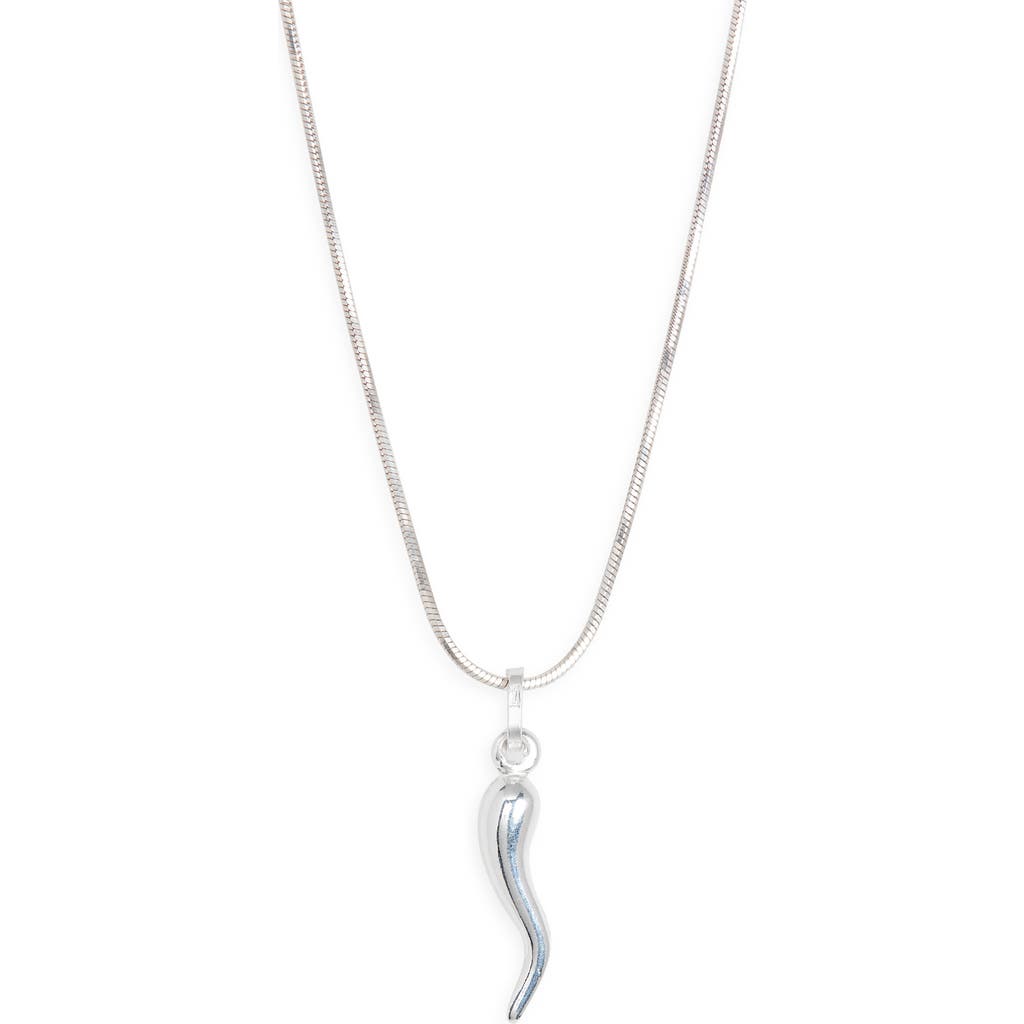 Child Of Wild Benedetto Cornicello Pendant Necklace In Silver