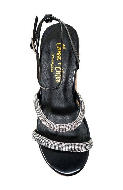 Chase & Chloe Chase And Chloe Rhinestone Strap Espadrille Wedge Sandal
