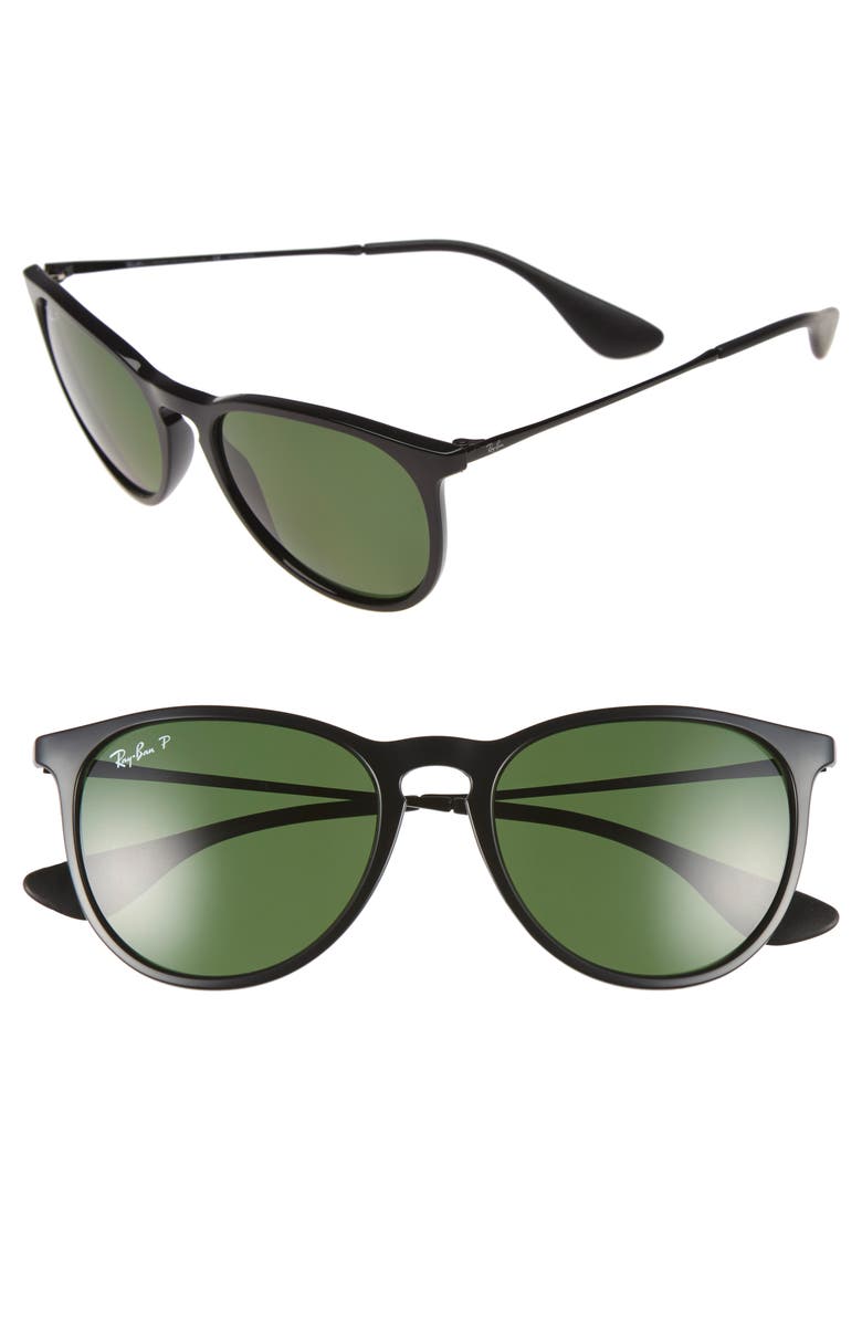 Ray-Ban 54mm Polarized Gradient Round Sunglasses, Main, color, Black/ Green