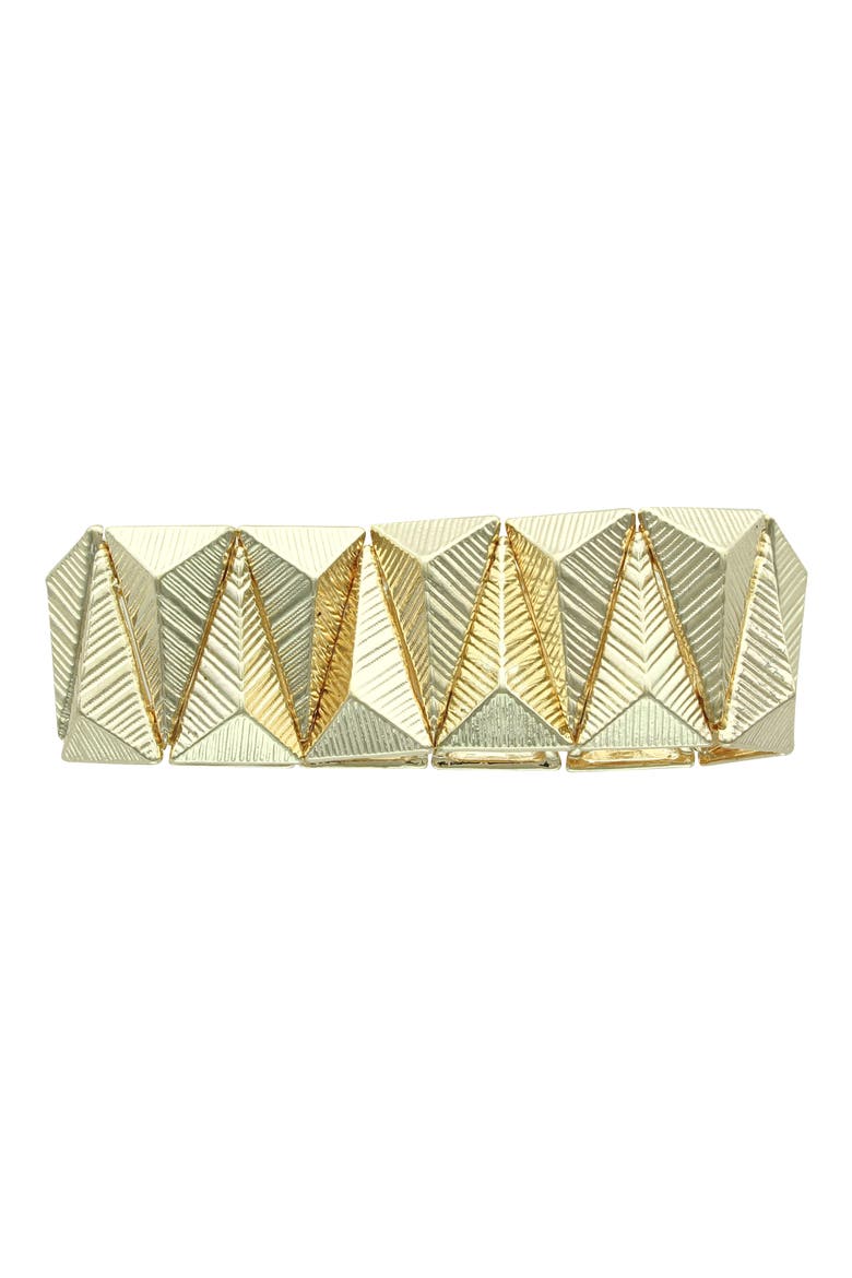 Elle Geode Stretch Bracelet, Alternate, color, GOLD