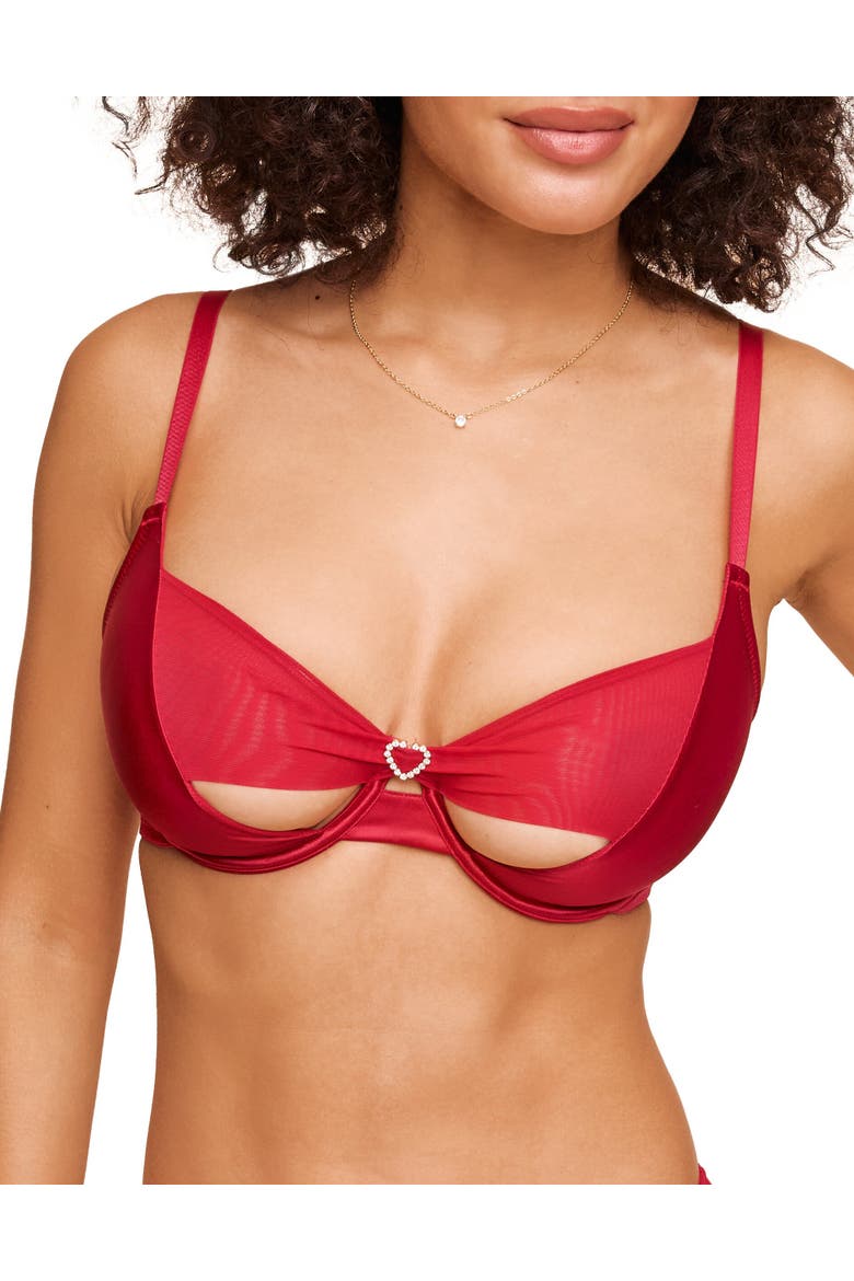 Libi Unlined Demi Bra, Main, color, Dark red
