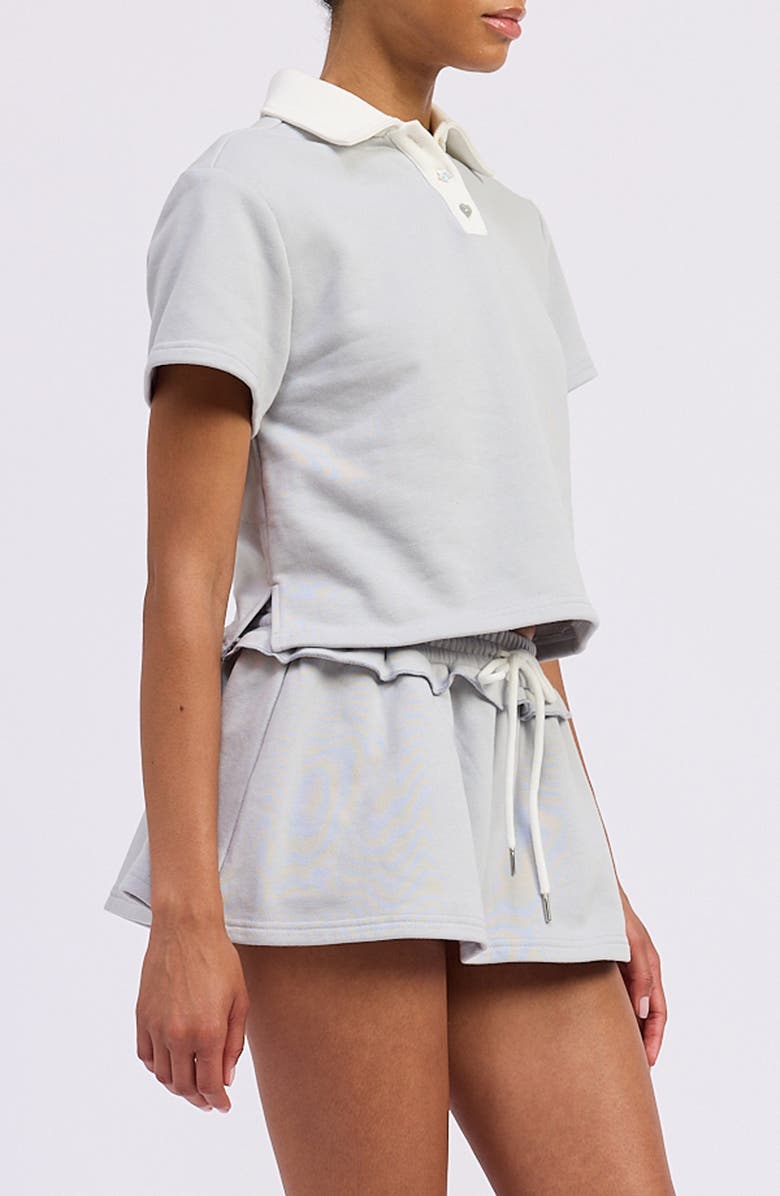 JACQUIE THE LABEL Rosalie Polo Shirt, Alternate, color, Light Blue White