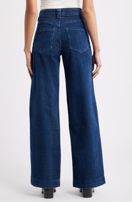 Wit & Wisdom Sam High Waist Wide Leg Corduroy Jeans In Blue