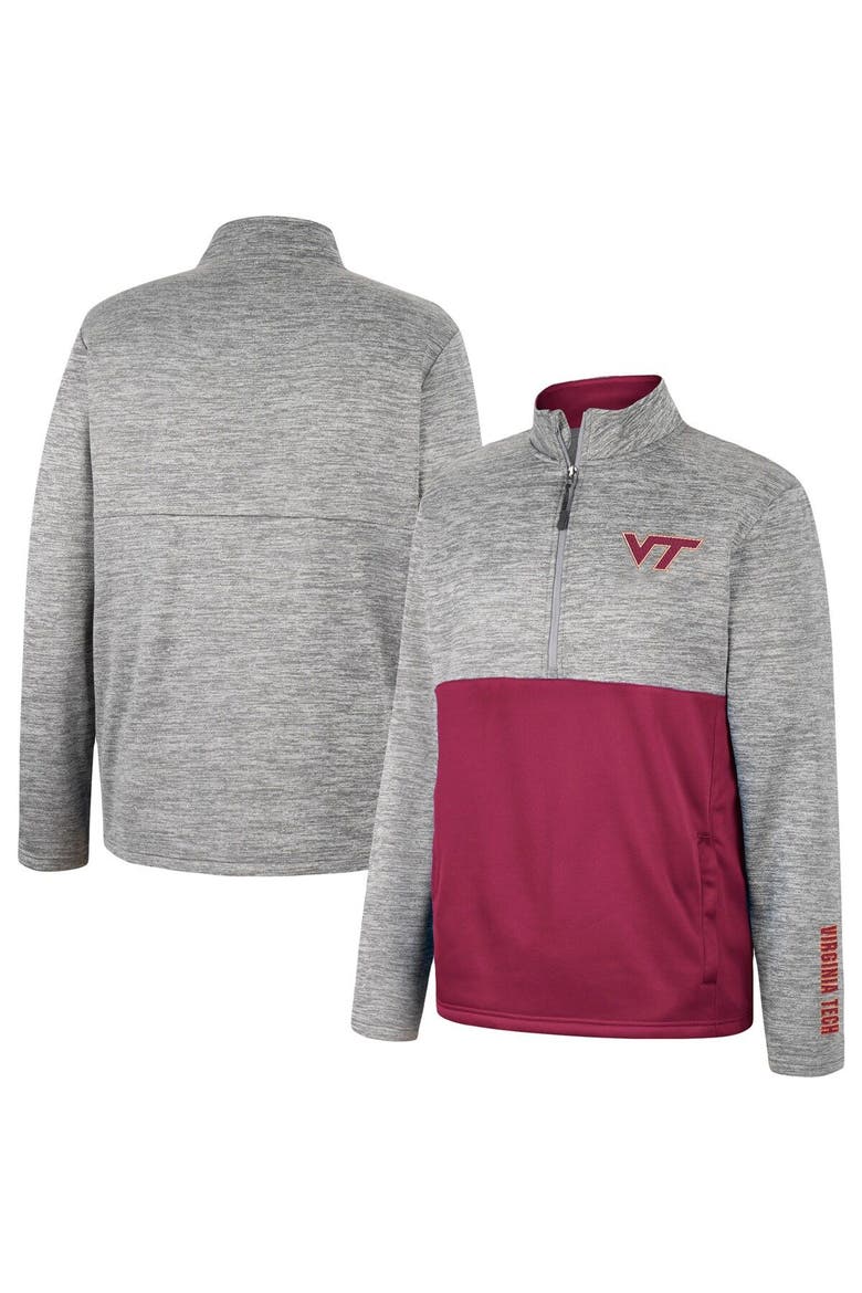 Men's Colosseum Gray Virginia Tech Hokies John Half-Zip Jacket, Main, color, Gray