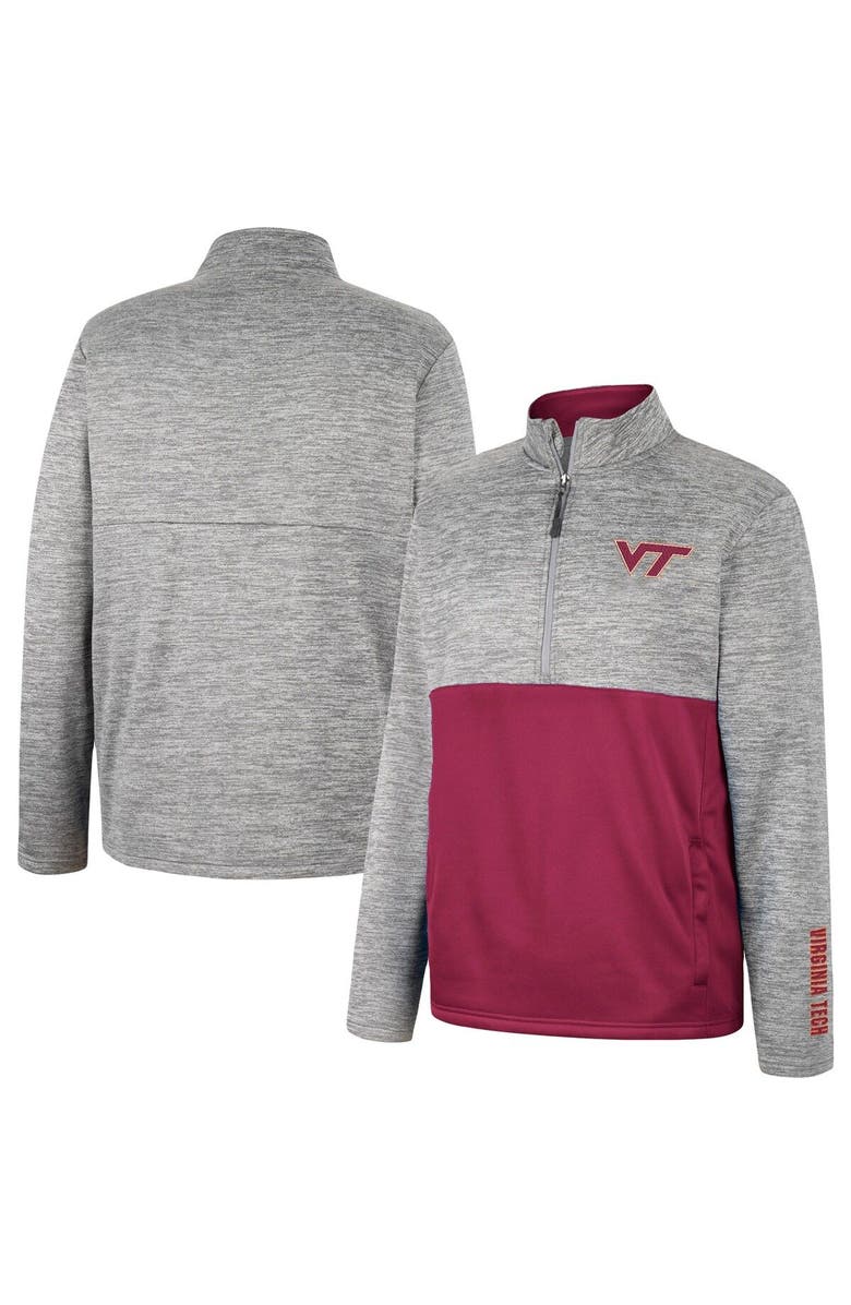 COLOSSEUM Men's Colosseum Gray Virginia Tech Hokies John Half-Zip Jacket, Main, color, Gray