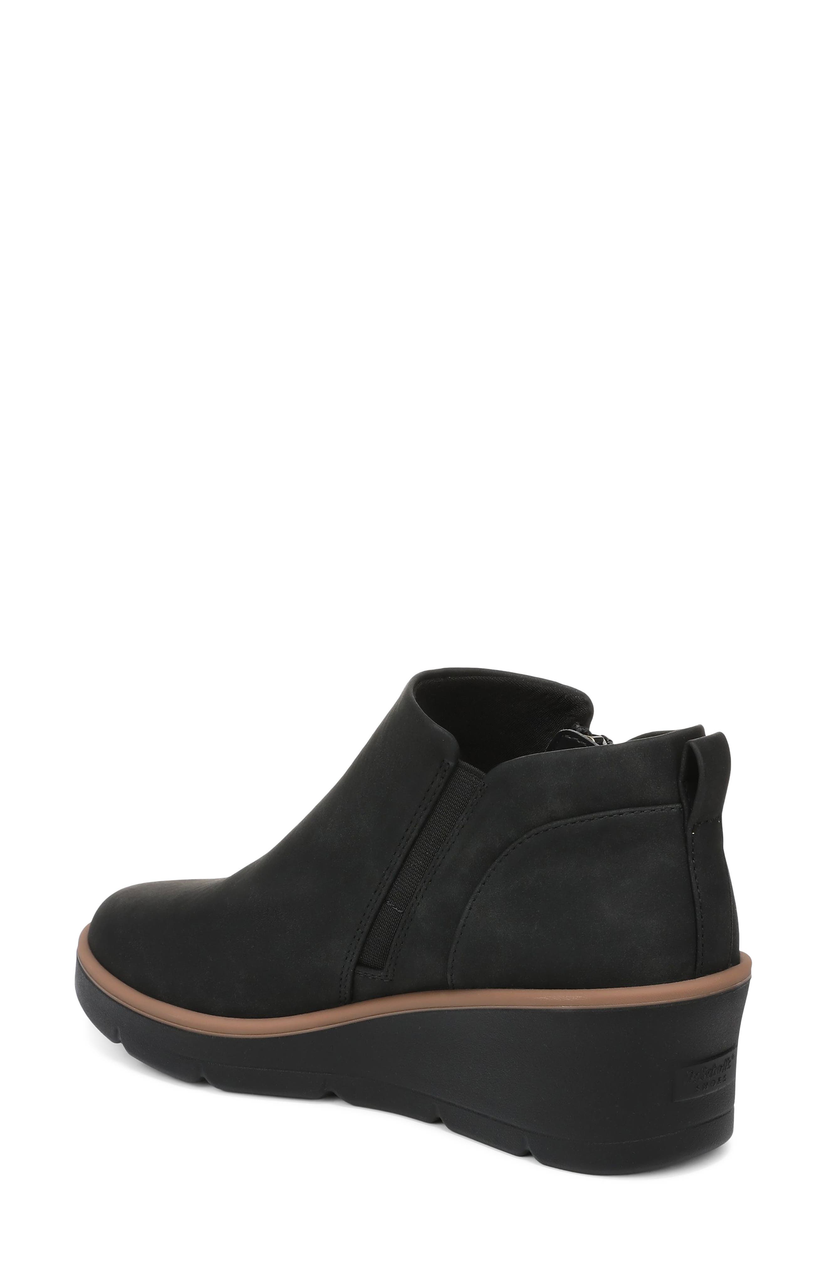 Lizzie Cloud Wedge Bootie, Alternate, color, BLACK FAUX LEATHER