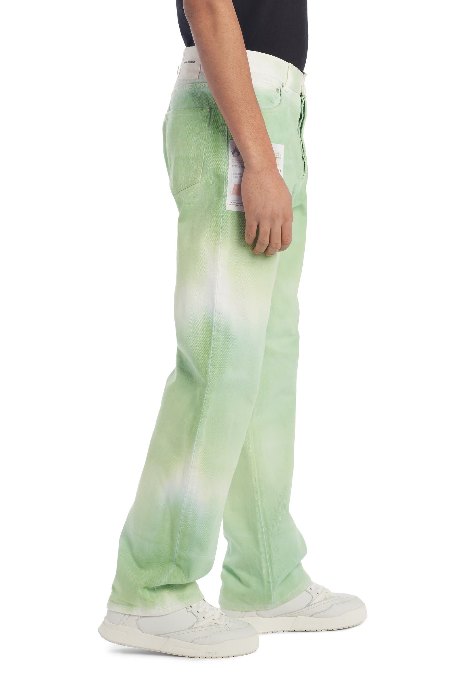 Good Status Labels Heron Preston Logo Label Tie Dye Carpenter Jeans (Men) | Nordstrom