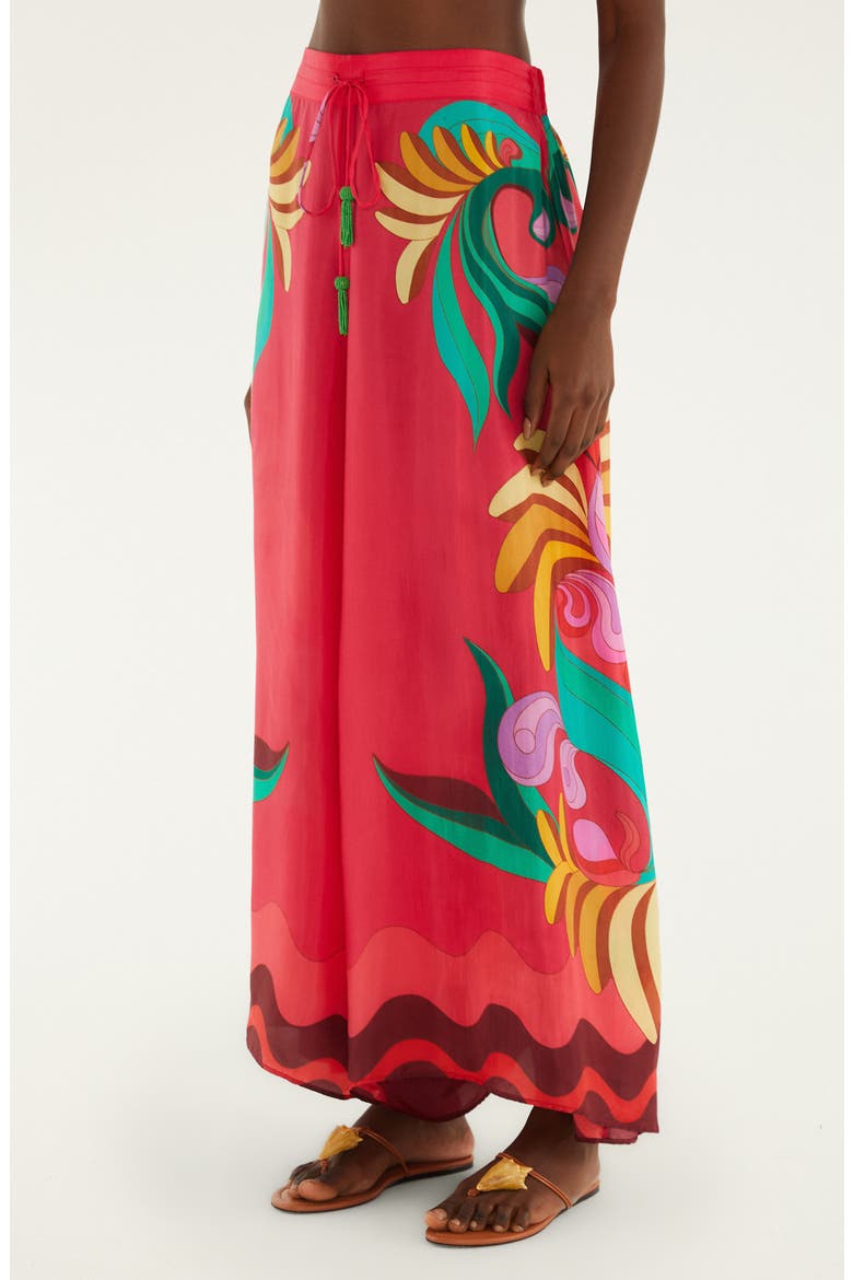 Placed Print Wide Leg Drawstring Pants, Alternate, color, BANANA QUEEN
