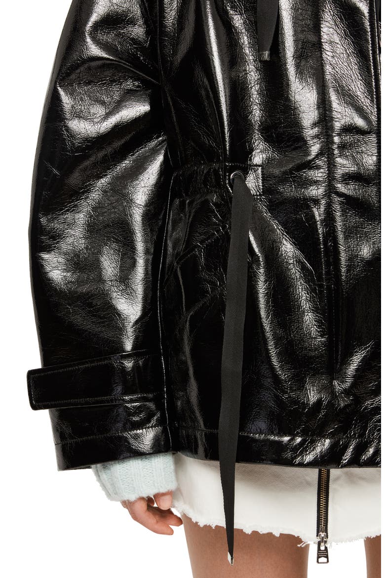 Kelsey Nya Faux Leather Jacket, Alternate, color, SHINY BLACK