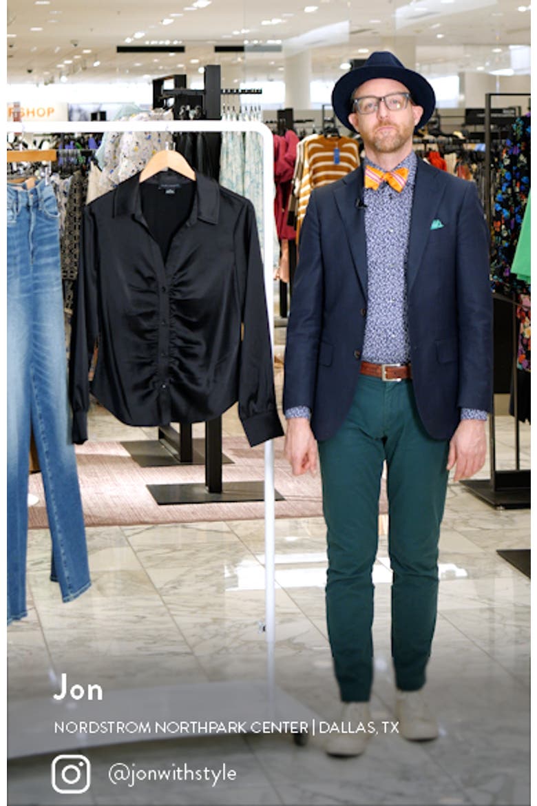 Time to Shine Ruched Satin Button-Up Shirt video