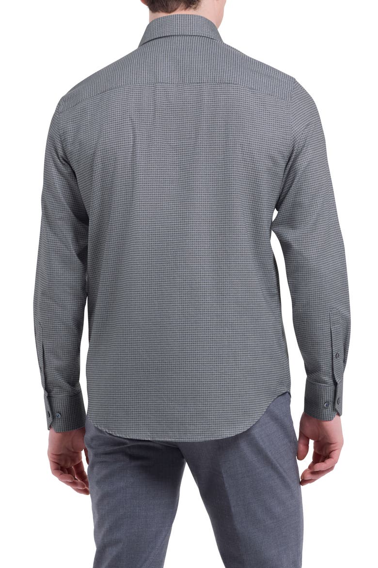 Alvin Trim Fit Micro Houndstooth Brushed Cotton Button-Up Shirt, Alternate, color, CEMENT