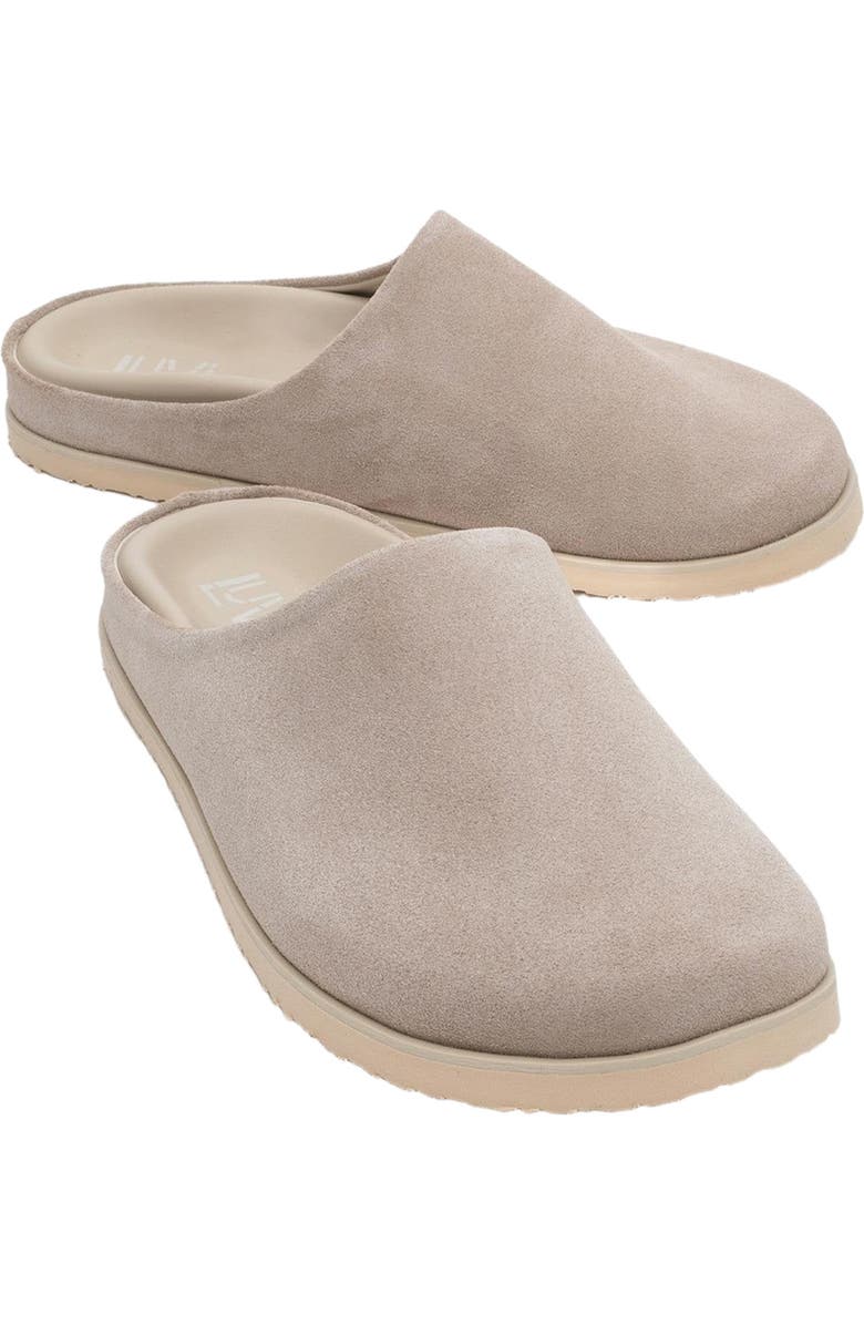 Forever & Always Shoes Space Suede Leather Slide Sandal, Alternate, color, Beige Leather