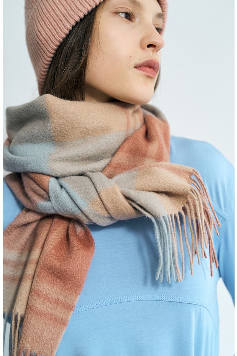 Plaid Cashmere Scarf, Main, color, PINK
