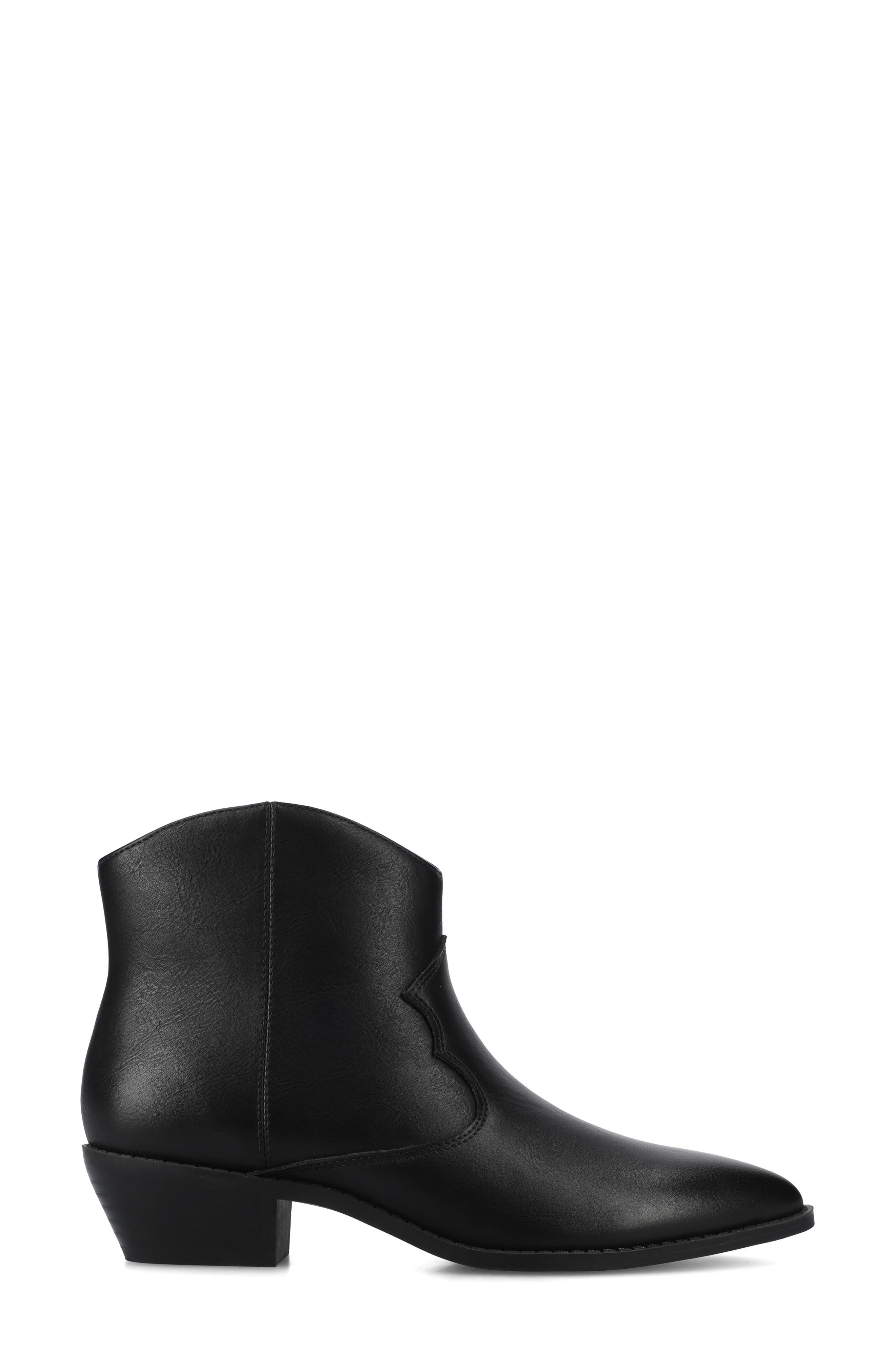 Journee Collection Taliah Western Ankle Boot - Wide Width Available, Alternate, color, Black