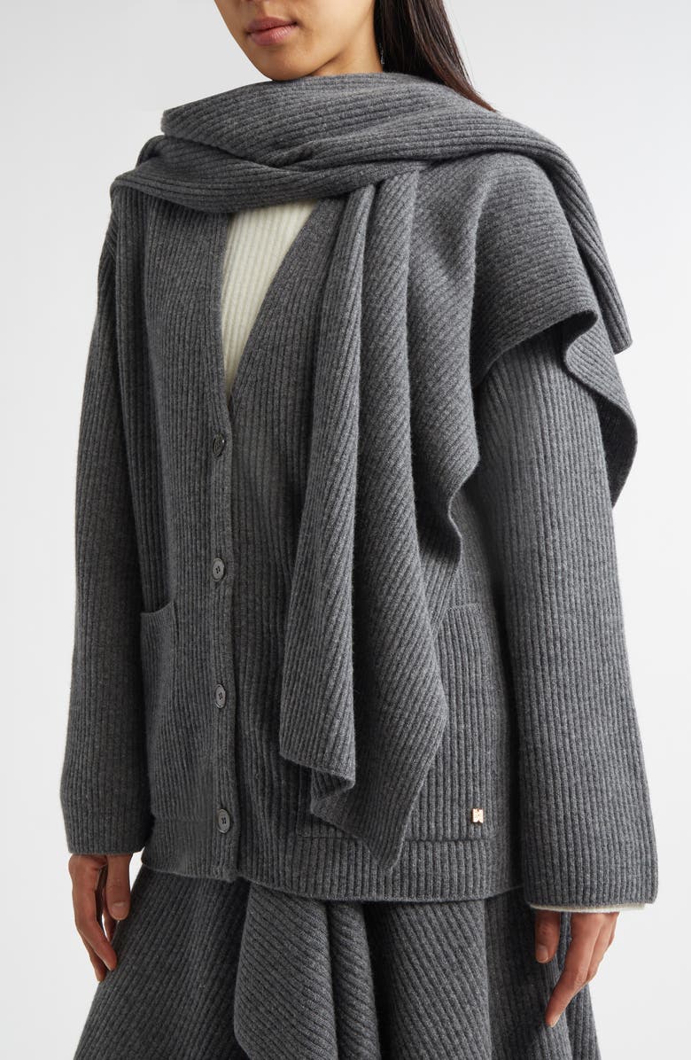 EENK Collared Rib Cardigan, Alternate, color, Grey
