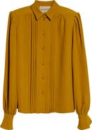 Valentino Pintuck Silk Cady Button-Up Shirt