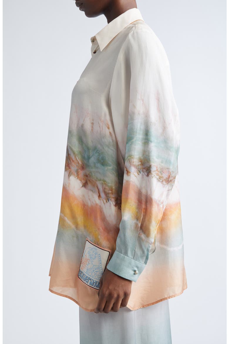Daylight Relaxed Silk Shirt, Alternate, color, TIE DYE