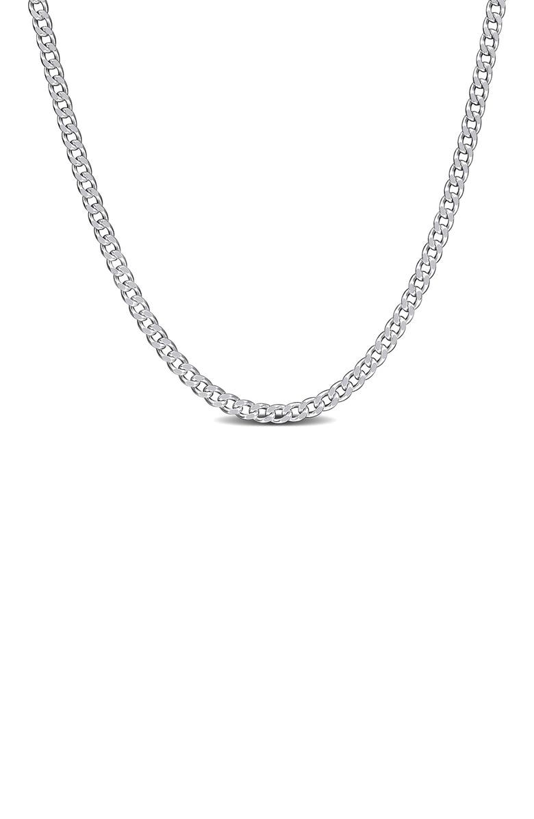 DELMAR Sterling Silver 1.4mm Curb Chain Necklace, Main, color, Silver
