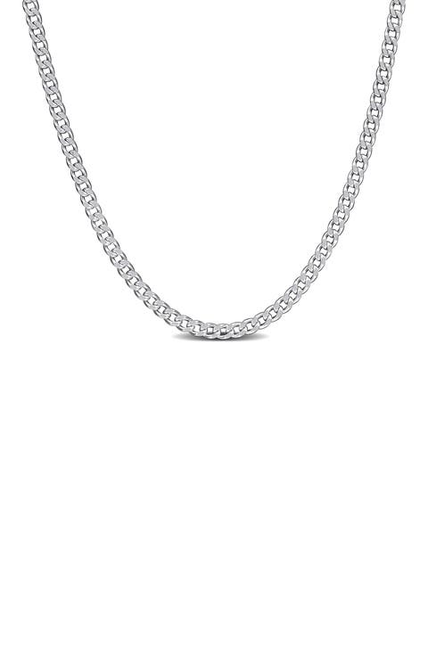 Sterling Silver 1.4mm Curb Chain Necklace