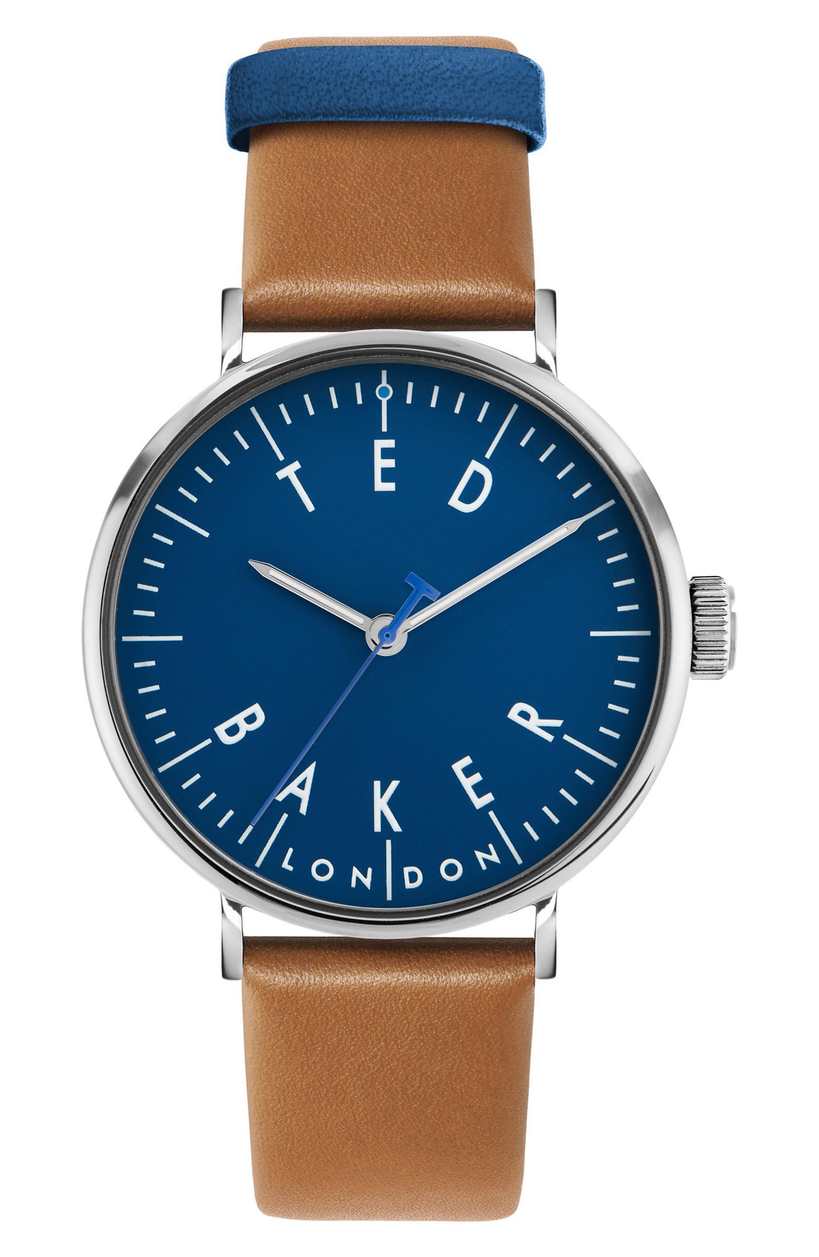 Ted Baker Gents Leather Strap Watch, 41mm